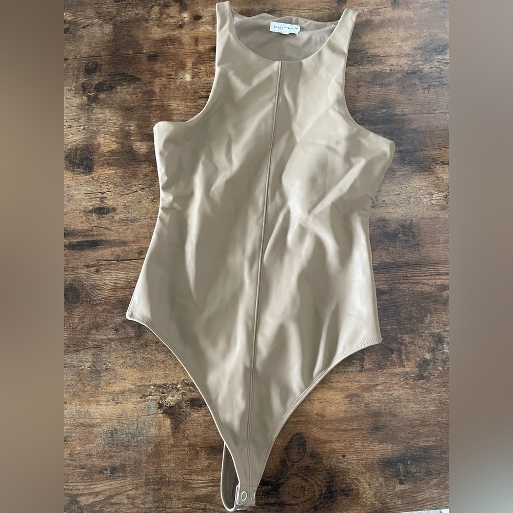 NWOT GA ran faux leather one piece
